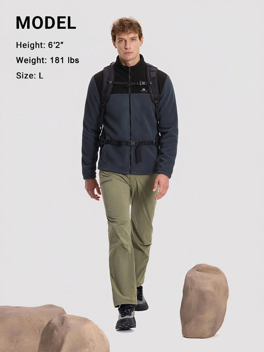 Men's Double-Layer Full-Zip Fleece Jacket PIONEER CAMP