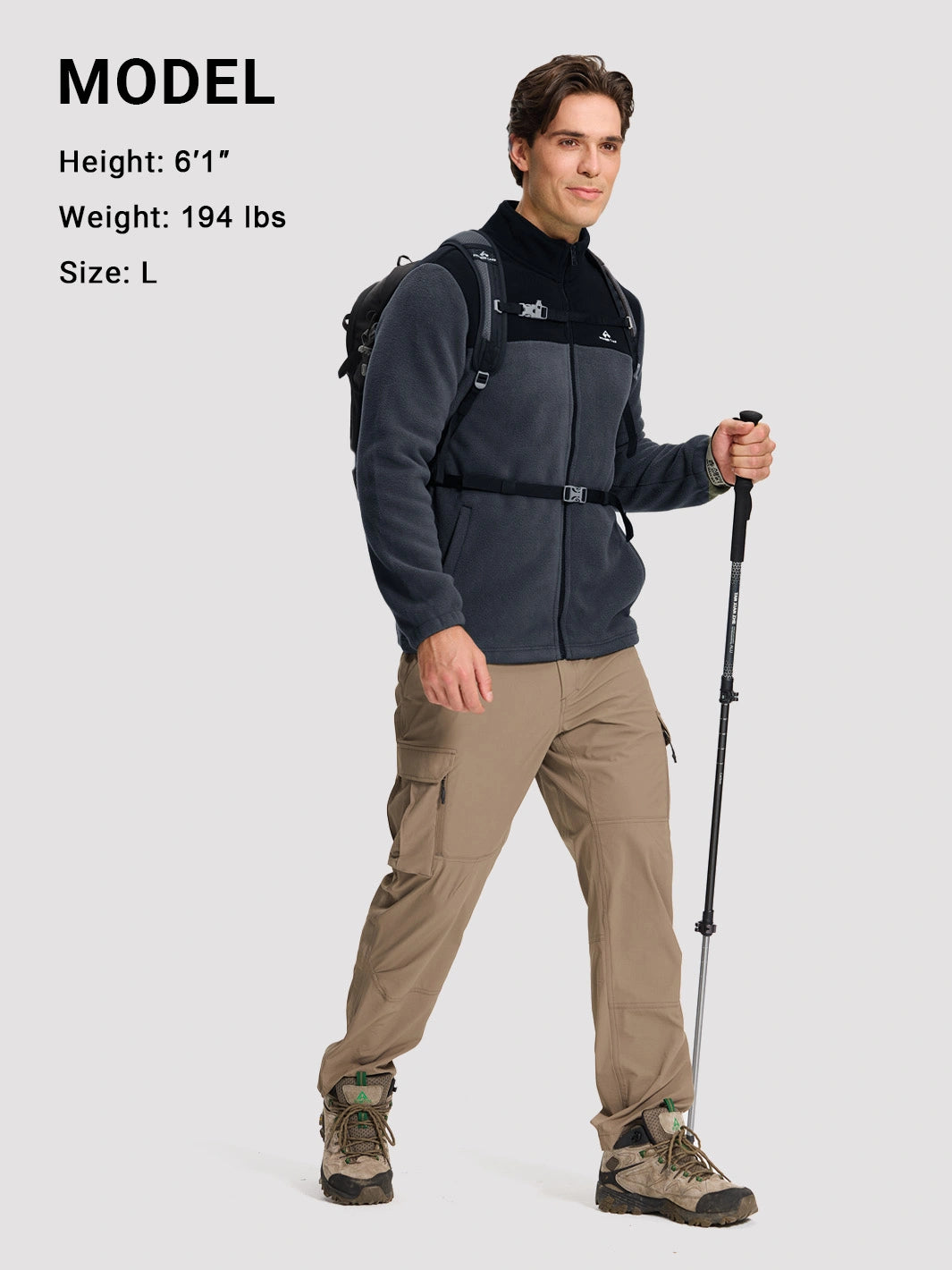 Men's Double-Layer Polar Fleece Full-Zip Jacket