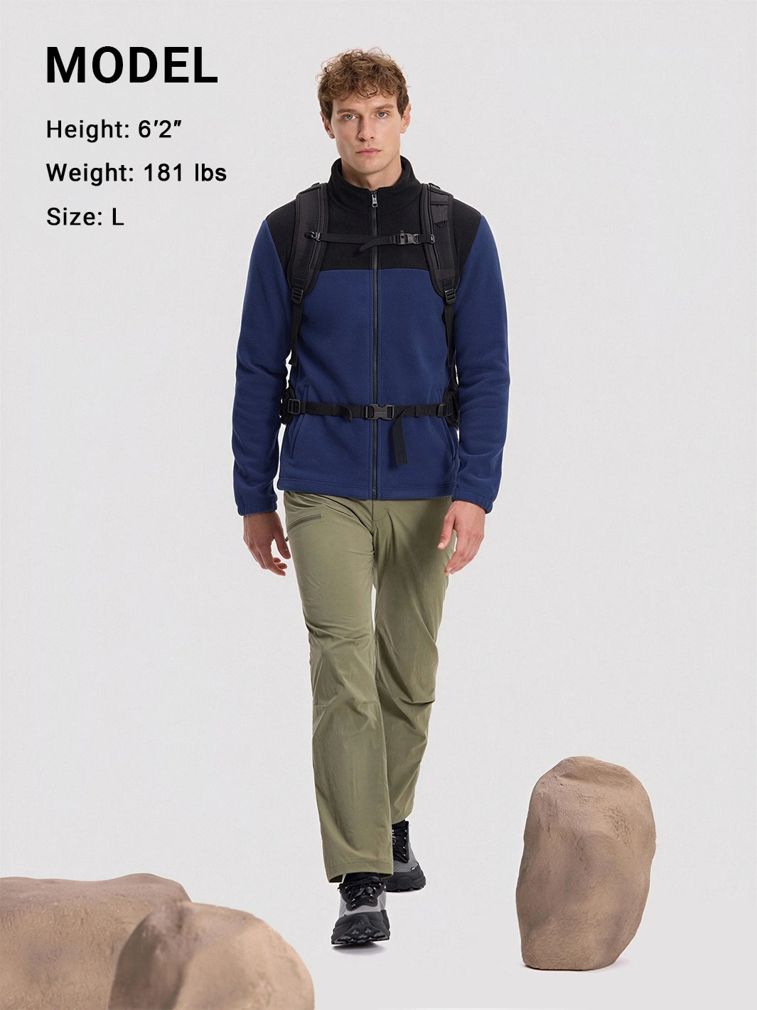 Men's Double-Layer Full-Zip Fleece Jacket PIONEER CAMP