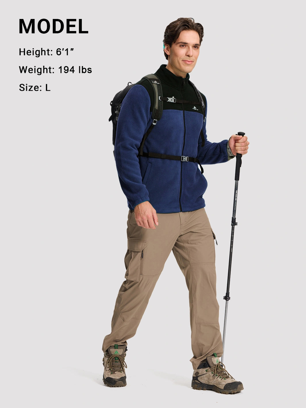 Men's Double-Layer Polar Fleece Full-Zip Jacket