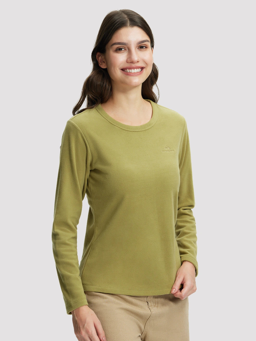 Women's 200g Polar Fleece Crew Neck Long Sleeve Top