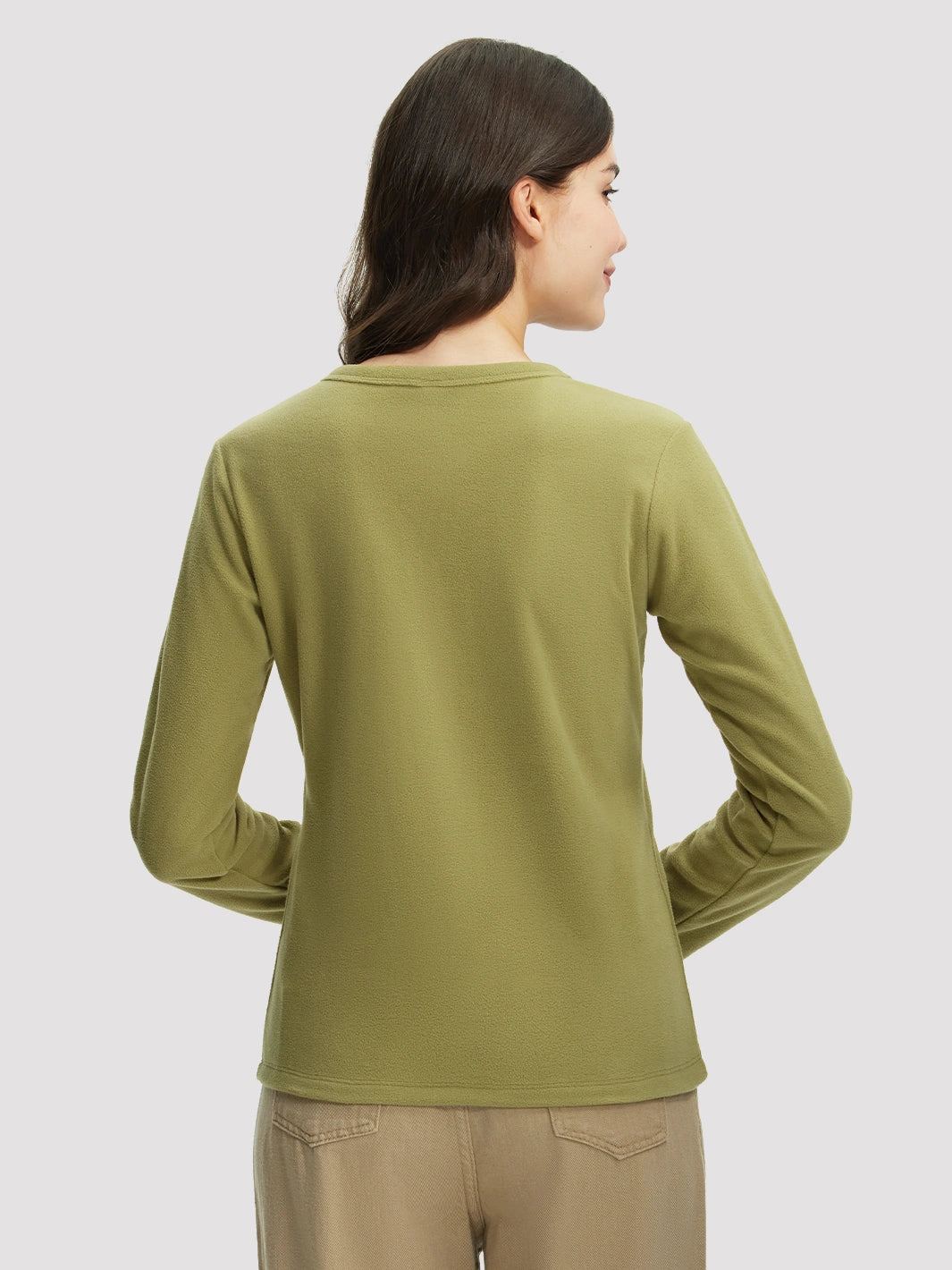 Women's 200g Polar Fleece Crew Neck Long Sleeve Top