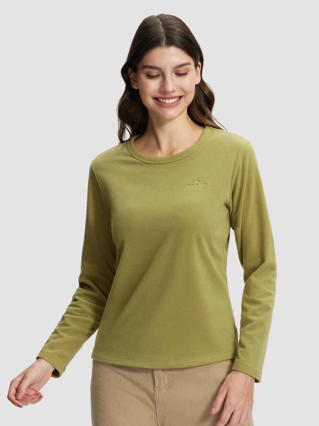 Women's 200g Polar Fleece Crew Neck Long Sleeve Top