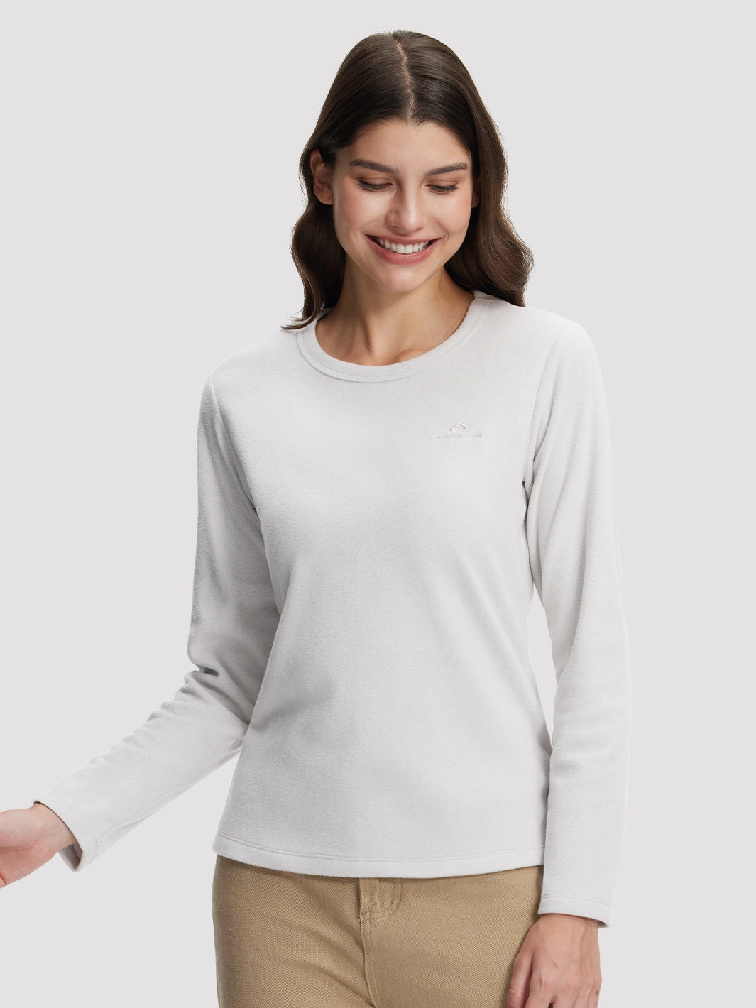 Women's 200g Polar Fleece Crew Neck Long Sleeve Top