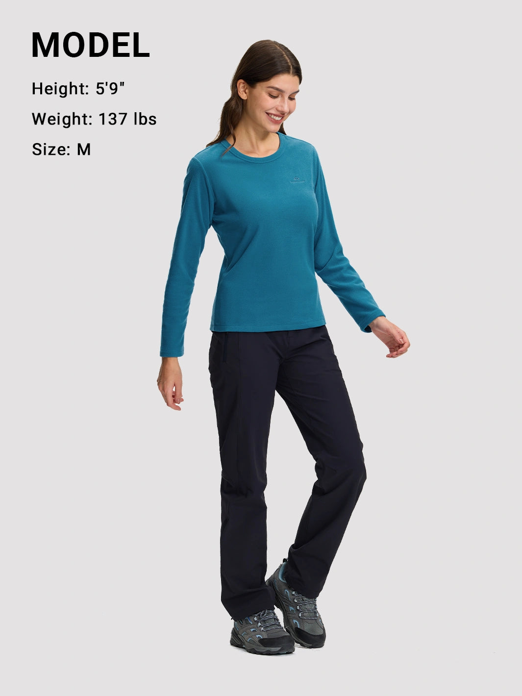 Women's 200g Polar Fleece Crew Neck Long Sleeve Top