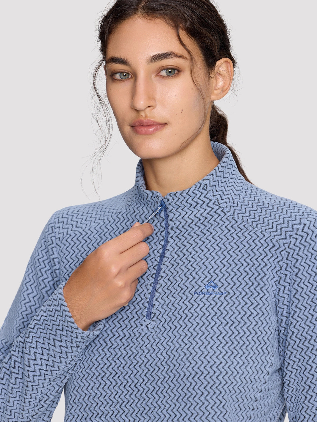 Women's 250G Merino Wool Stand-Collar Half-Zip Top PIONEER CAMP