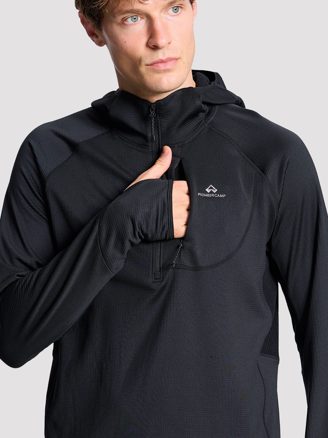 Men's Grid Fleece Half-Zip Hoodie PIONEER CAMP