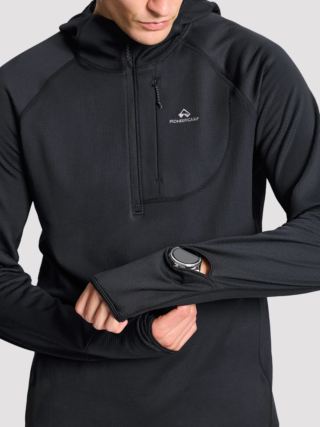 Men's Grid Fleece Half-Zip Hoodie PIONEER CAMP