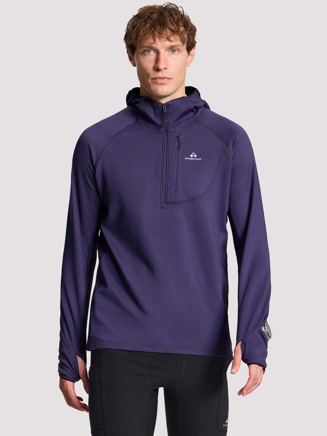 Men's Grid Fleece Half-Zip Hoodie PIONEER CAMP