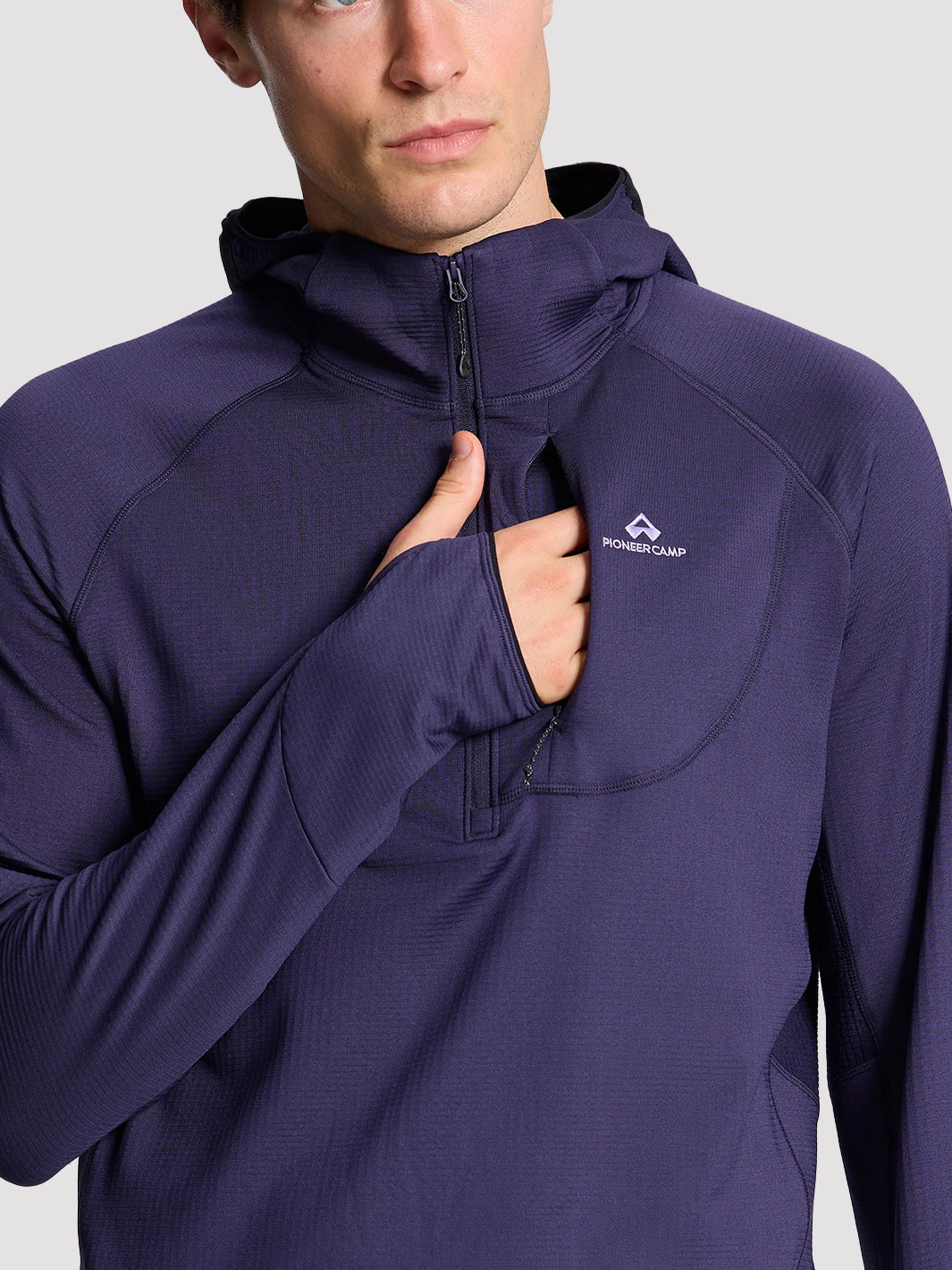 Men's Grid Fleece Half-Zip Hoodie PIONEER CAMP