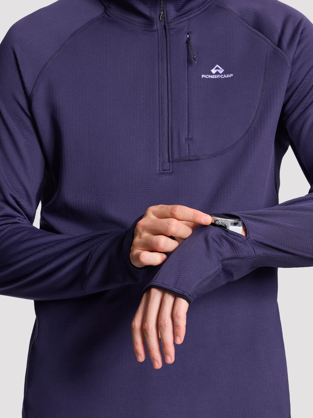 Men's Grid Fleece Half-Zip Hoodie PIONEER CAMP