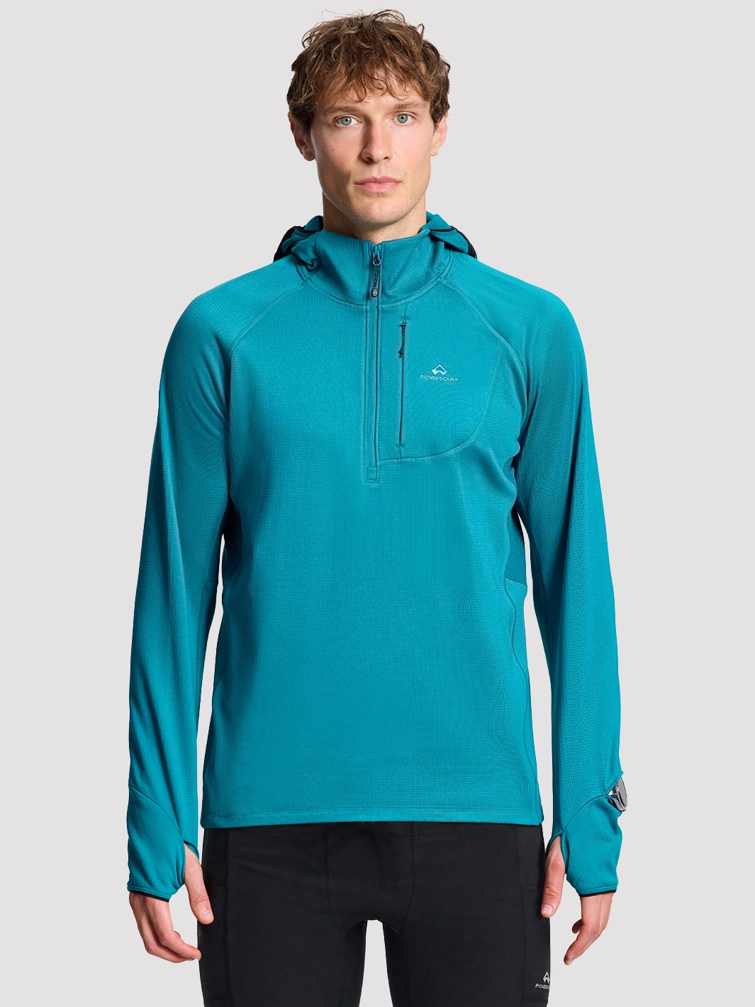Men's Grid Fleece Half-Zip Hoodie PIONEER CAMP