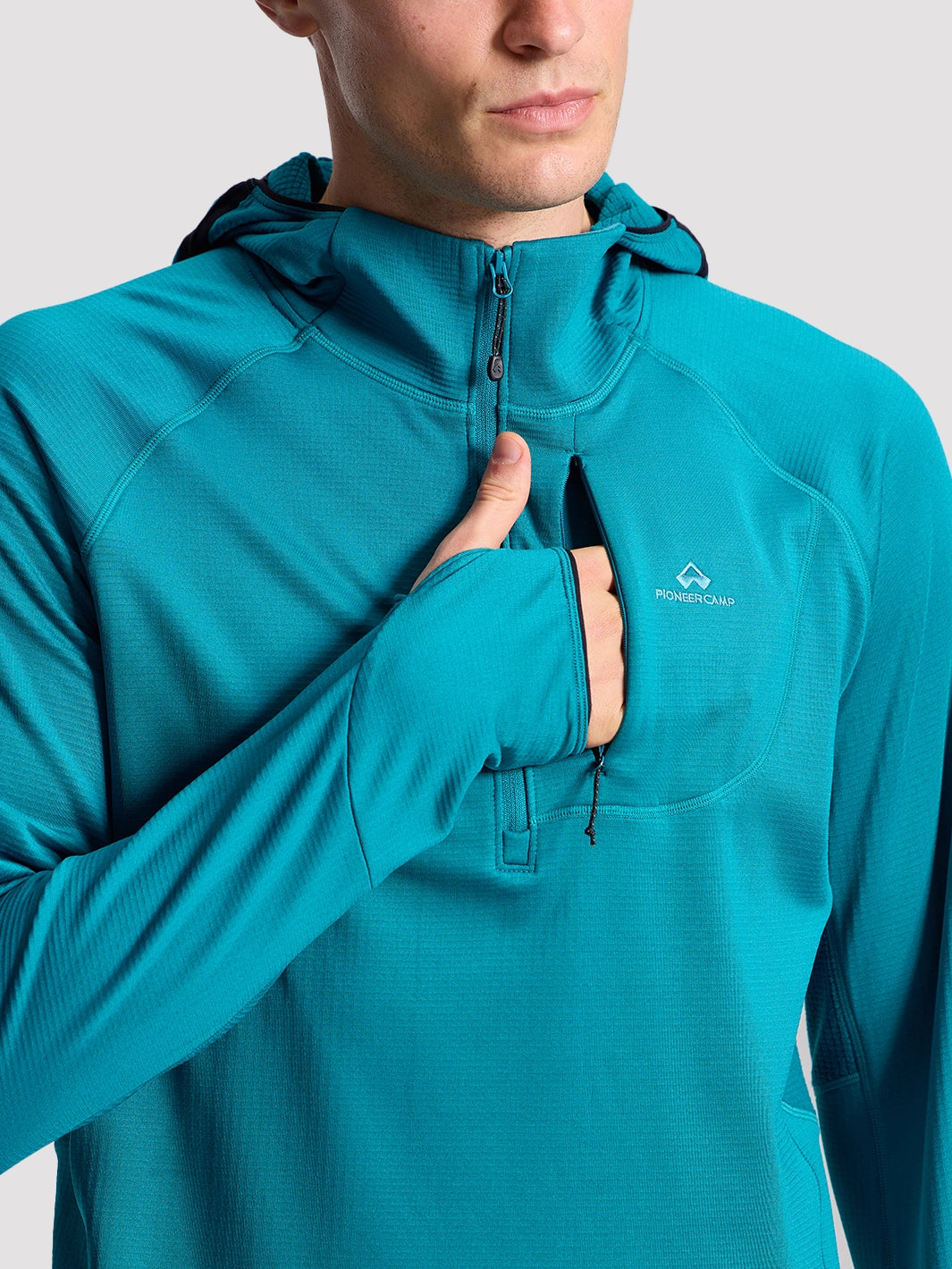 Men's Grid Fleece Half-Zip Hoodie PIONEER CAMP