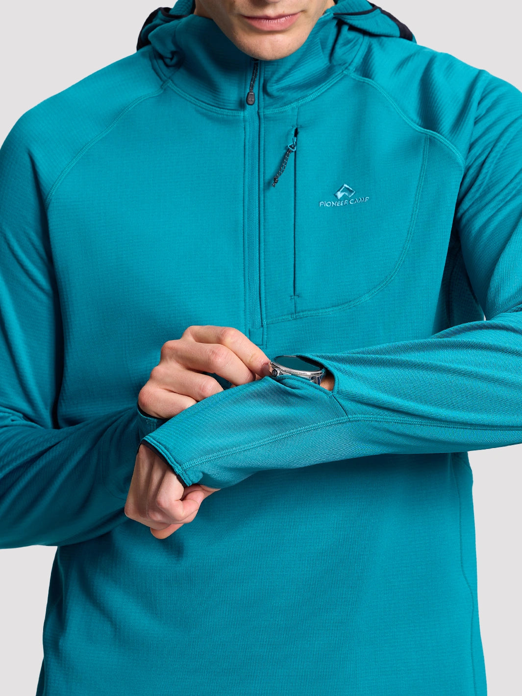Men's Grid Fleece Half-Zip Hoodie PIONEER CAMP