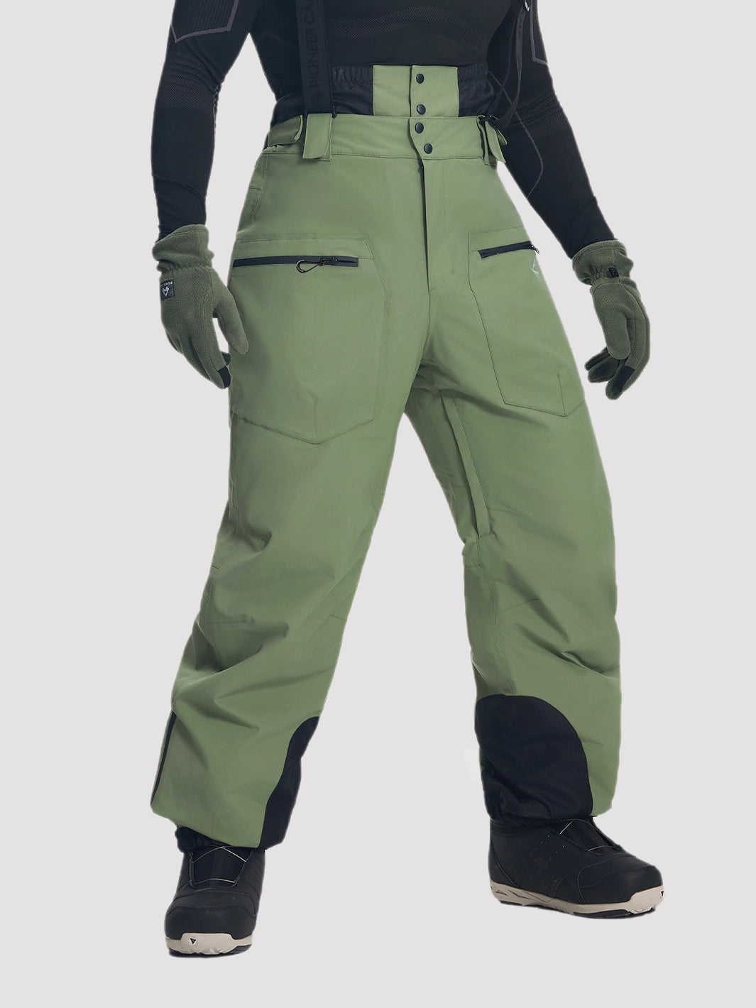 Men's 20K Waterproof 3-Layer Baggy Ski Bibs with Suspenders