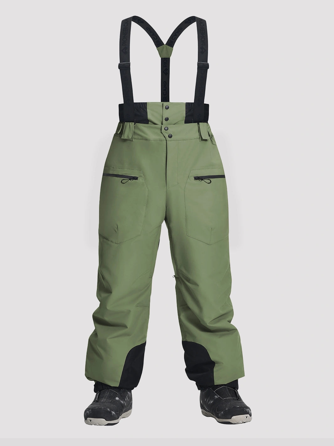 Men's 20K Waterproof 3-Layer Baggy Ski Bibs with Suspenders