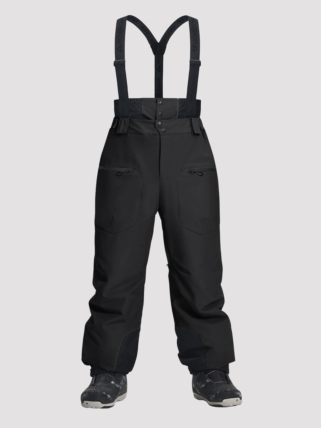 Men's 20K Waterproof 3-Layer Baggy Ski Bibs with Suspenders