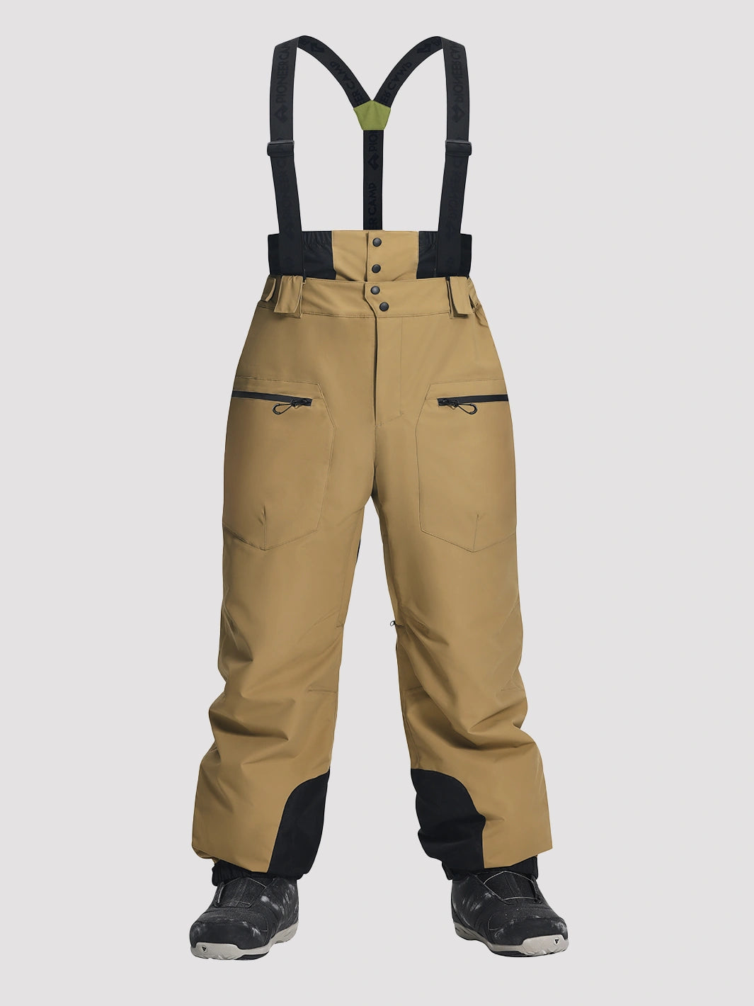 Men's 20K Waterproof 3-Layer Baggy Ski Bibs with Suspenders