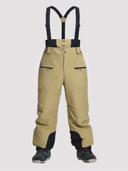 Men's 20K Waterproof 3-Layer Baggy Ski Bibs with Suspenders PIONEER CAMP