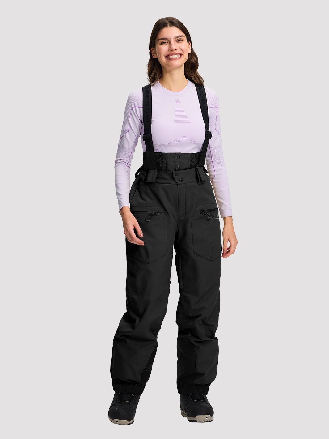 Women's 15K Waterproof Insulated Ski Bibs with Suspenders