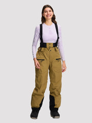 Women's 15K Waterproof Insulated Ski Bibs with Suspenders PIONEER CAMP