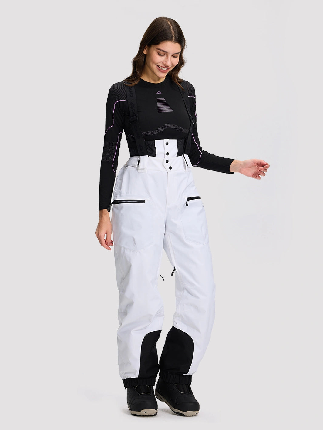 Women's 15K Waterproof Insulated Ski Bibs with Suspenders