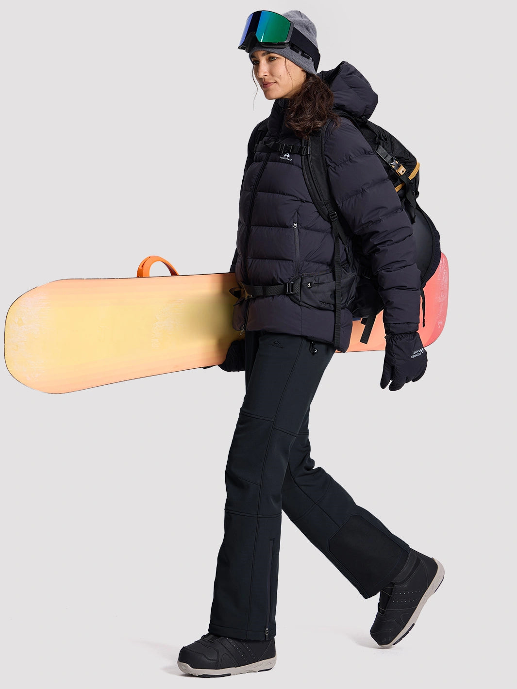 Women's CORDURA 3-Layer Water-Resistant Softshell Flared Ski Pants PIONEER CAMP