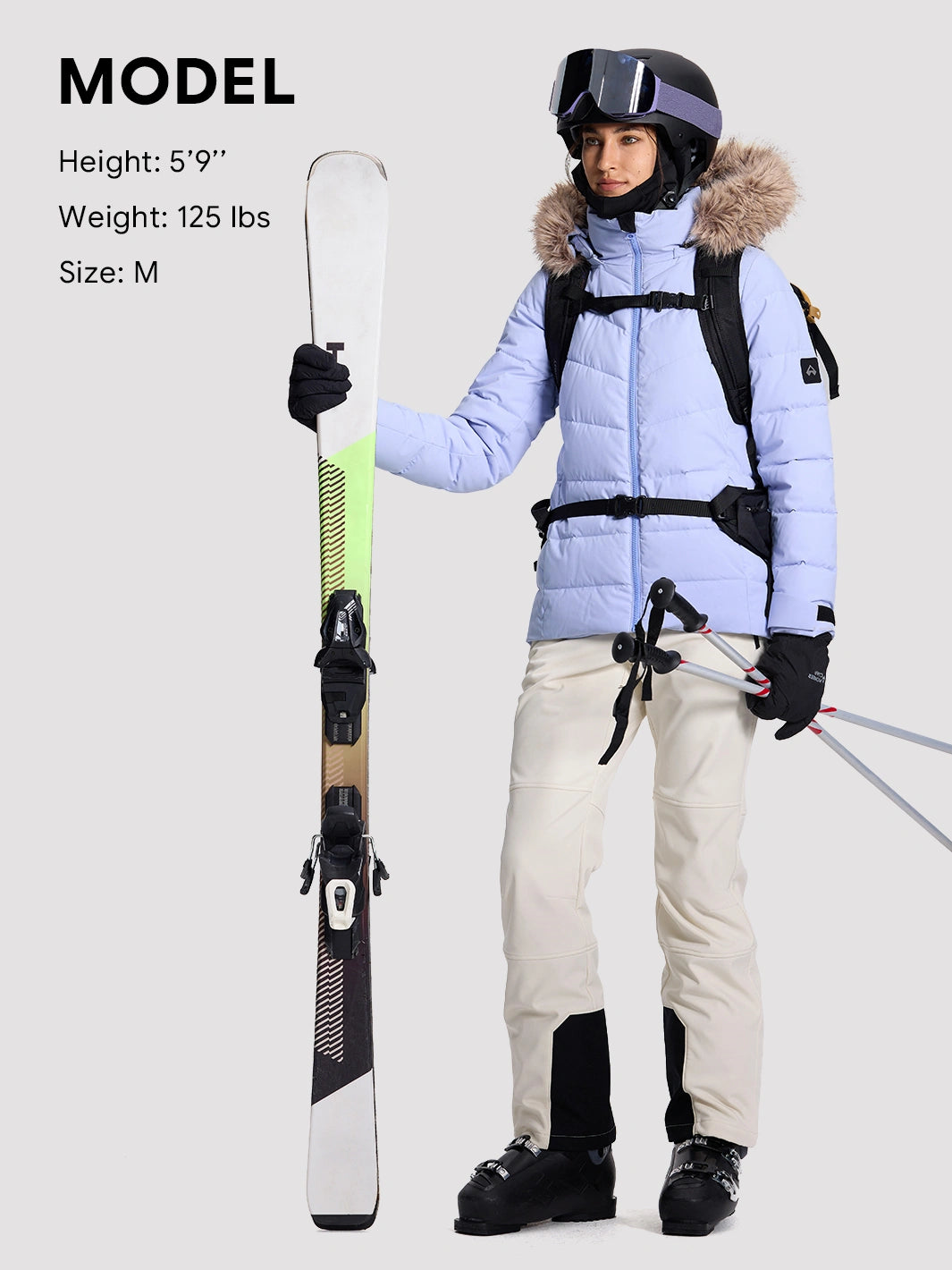 Women's CORDURA 3-Layer Water-Resistant Softshell Flared Ski Pants PIONEER CAMP