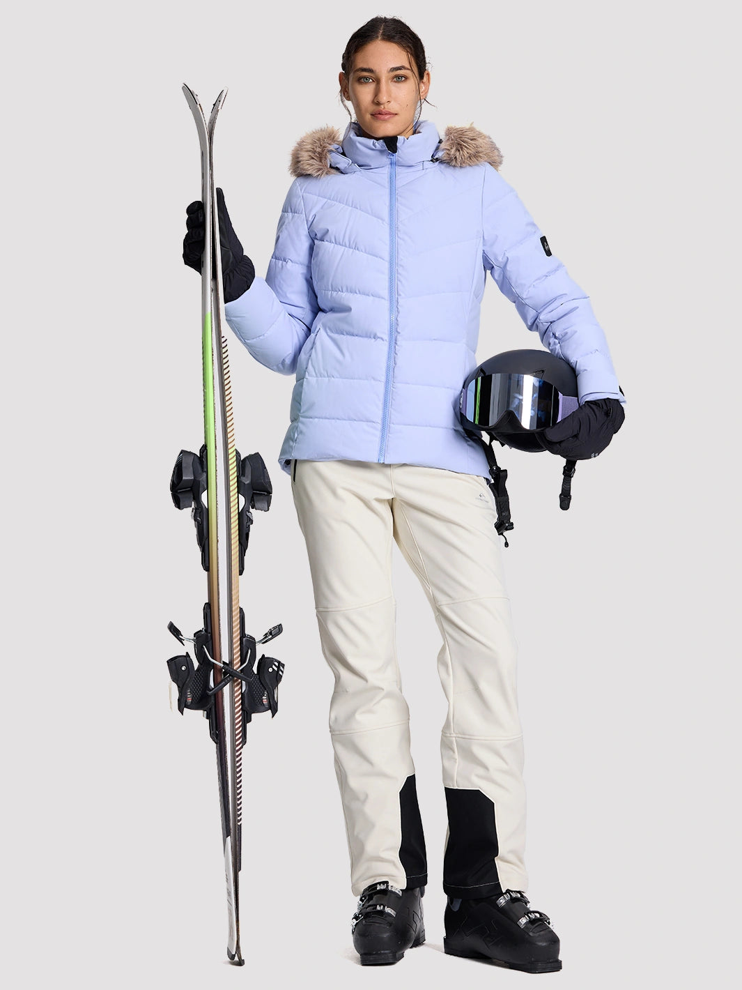 Women's CORDURA 3-Layer Water-Resistant Softshell Flared Ski Pants PIONEER CAMP