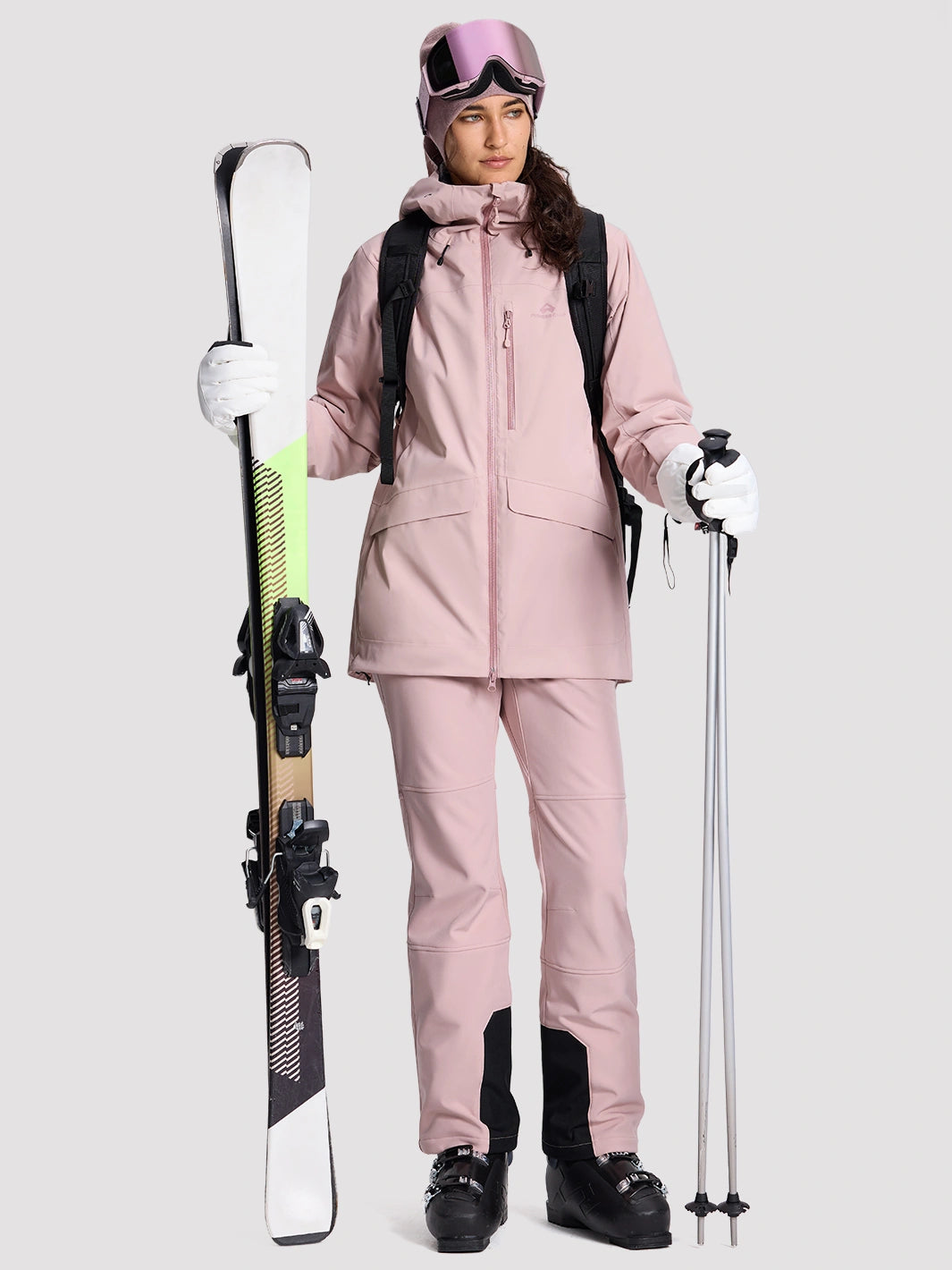 Women's CORDURA 3-Layer Water-Resistant Softshell Flared Ski Pants PIONEER CAMP
