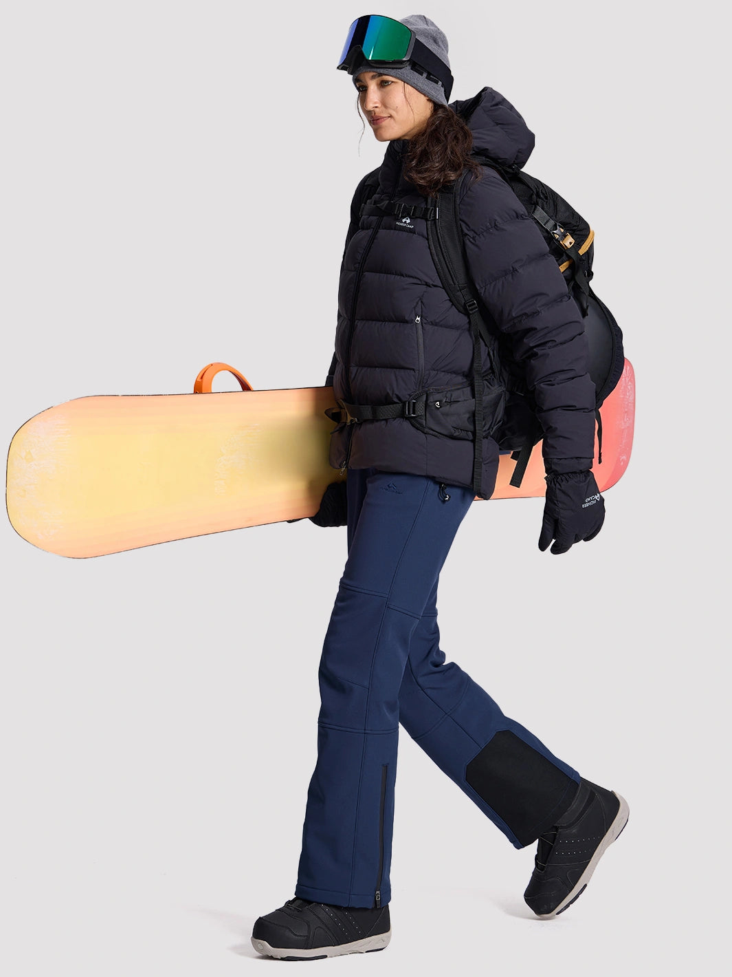 Women's CORDURA 3-Layer Water-Resistant Softshell Flared Ski Pants PIONEER CAMP