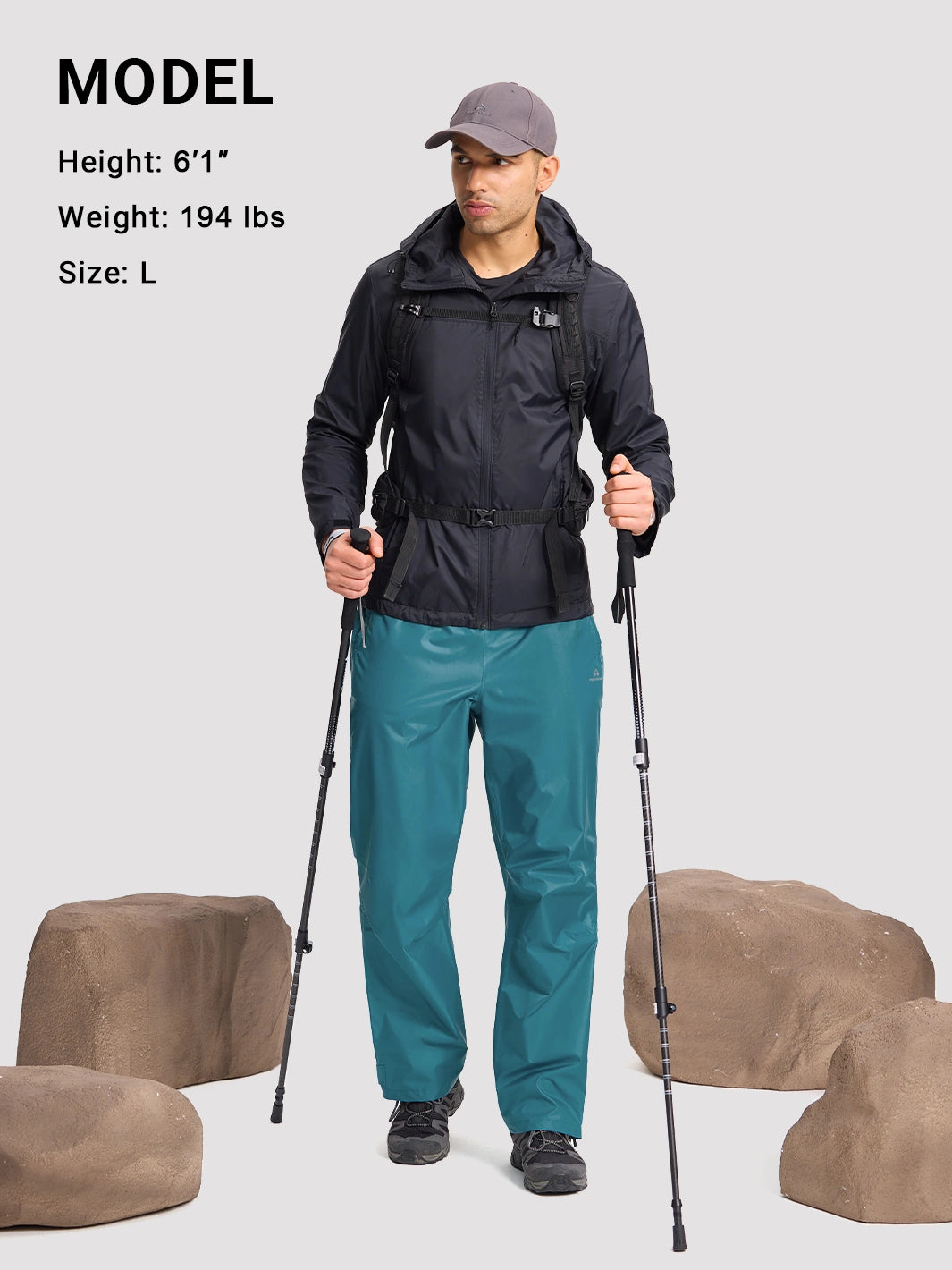 Men's Waterproof Packable Rain Pants