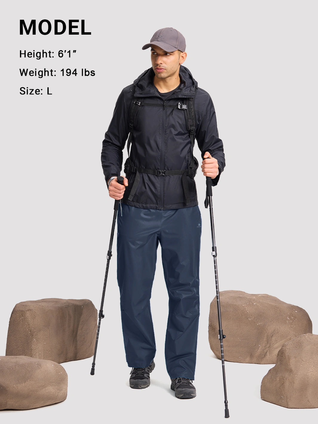 Men's Waterproof Packable Rain Pants