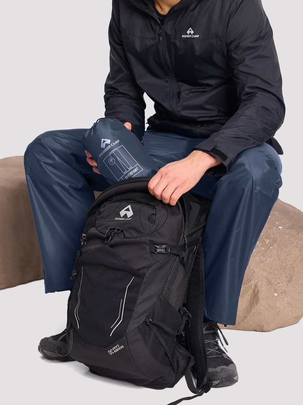 Men's Waterproof Packable Rain Pants PIONEER CAMP