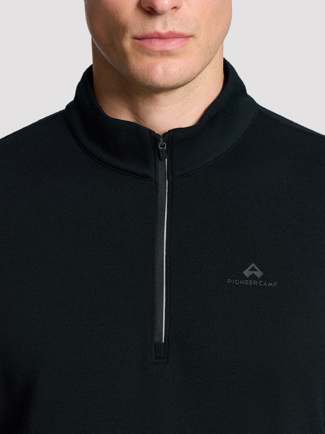 Men's 250 GSM Merino Wool Half-Zip Mock Neck Top PIONEER CAMP