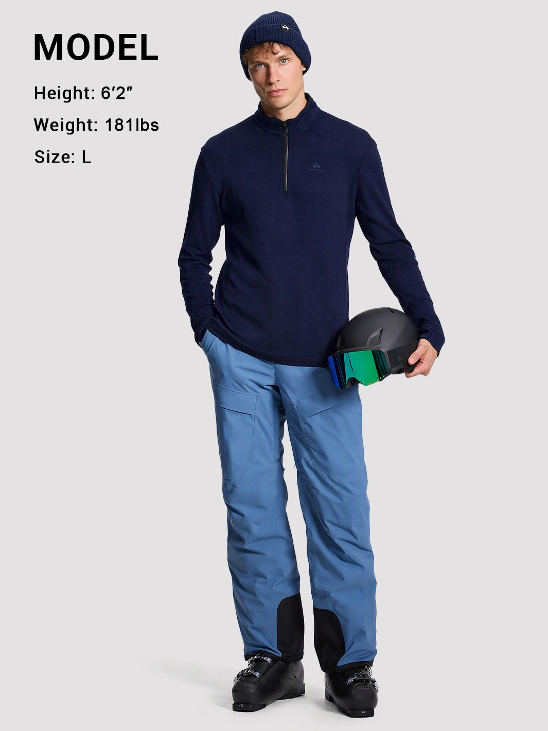 Men's 250 GSM Merino Wool Half-Zip Mock Neck Top PIONEER CAMP