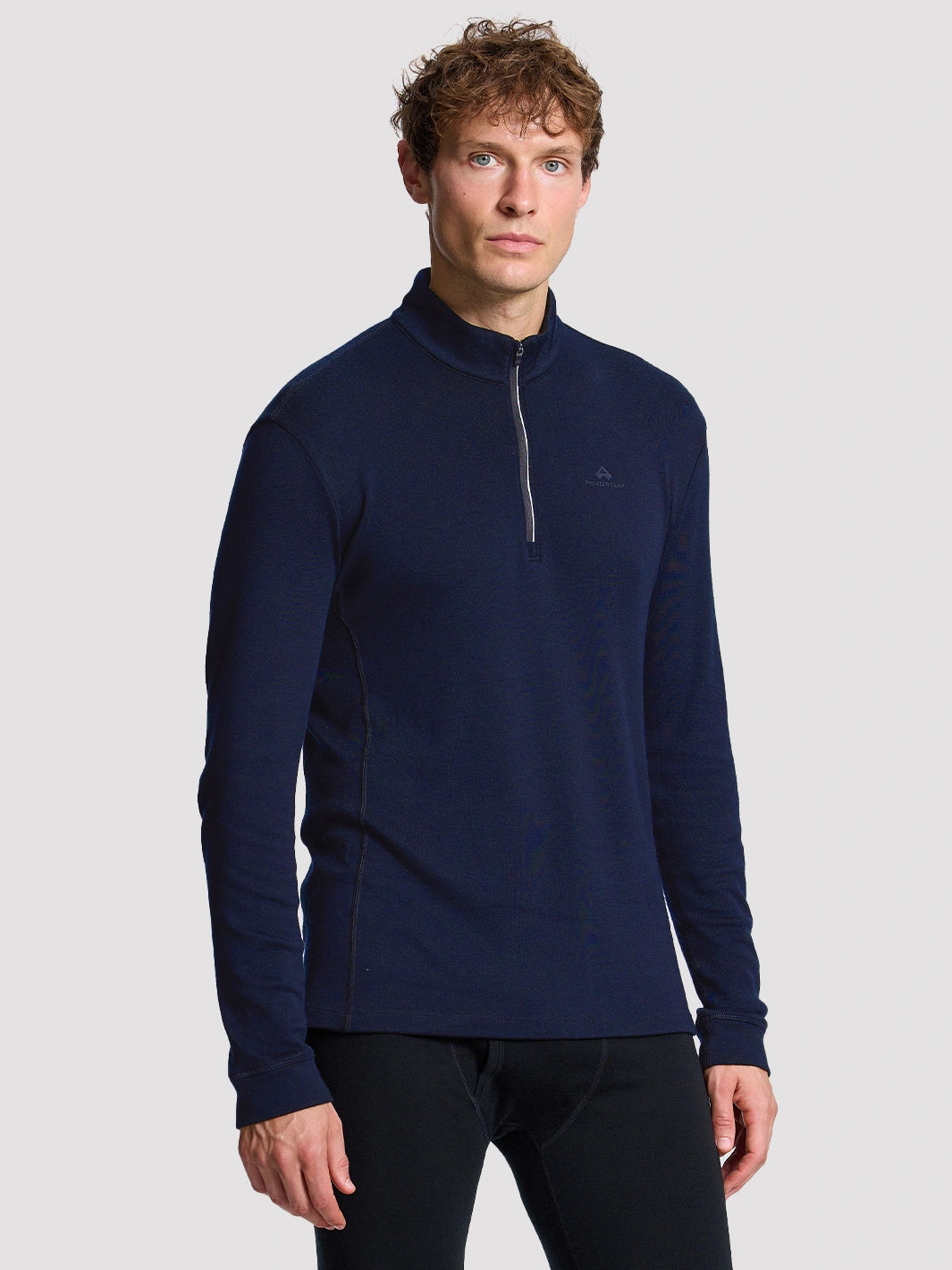 Men's 250 GSM Merino Wool Half-Zip Mock Neck Top PIONEER CAMP