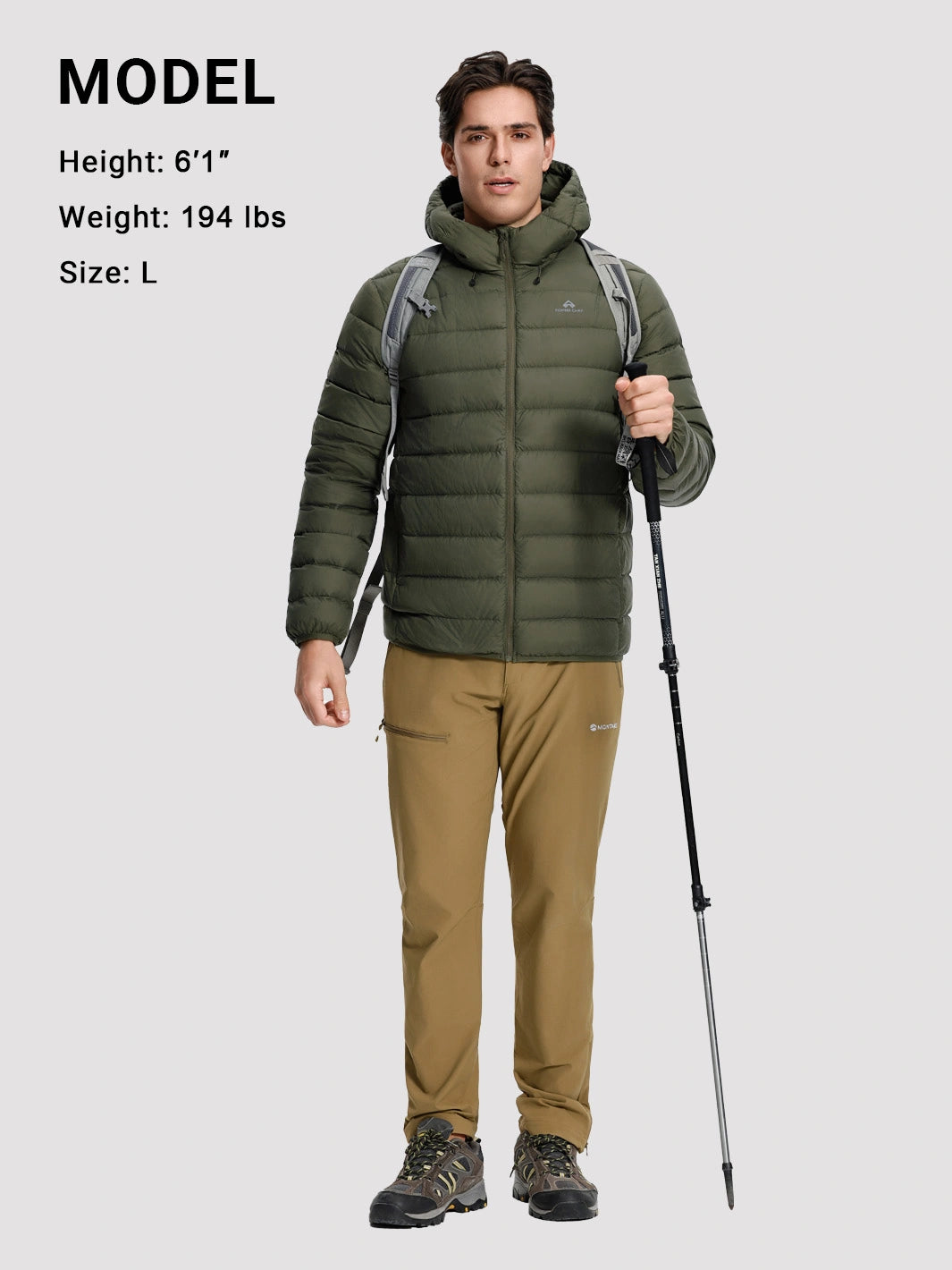 Men's 650FP Hooded Water-Repellent Puffer Jacket