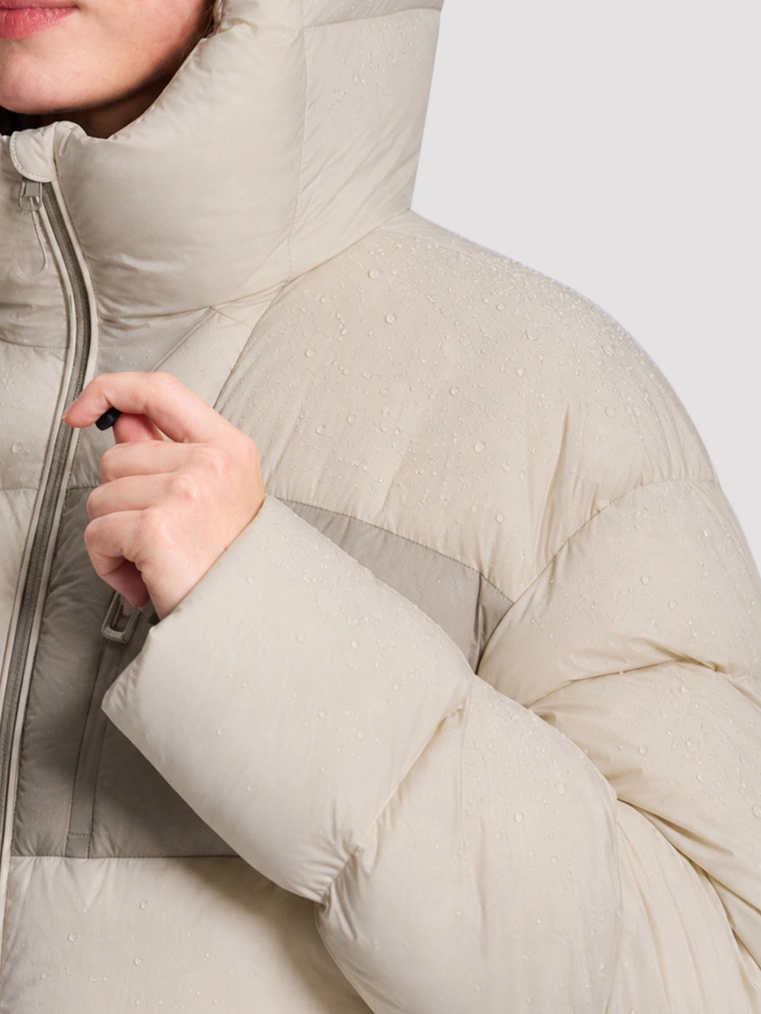 Women's Loose-Fit Cropped Color-Block Puffer Jacket PIONEER CAMP