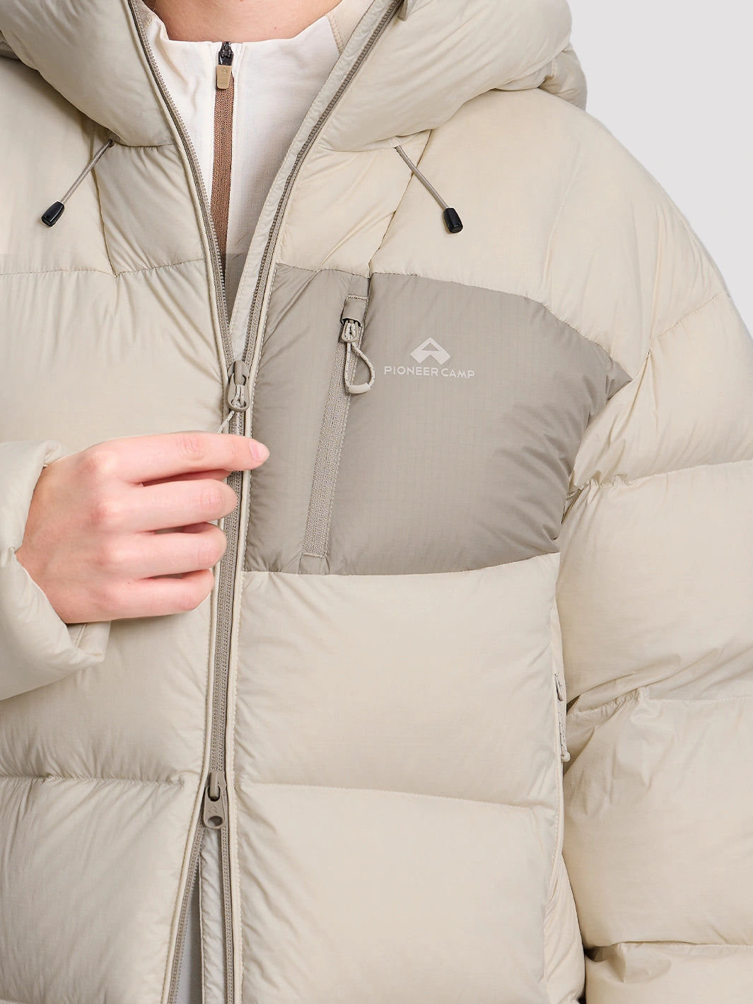 Women's Loose-Fit Cropped Color-Block Puffer Jacket PIONEER CAMP