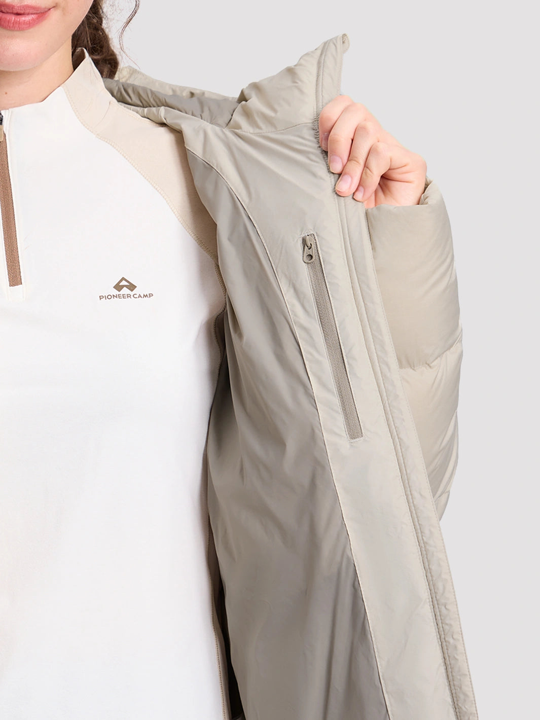 Women's Loose-Fit Cropped Color-Block Puffer Jacket PIONEER CAMP