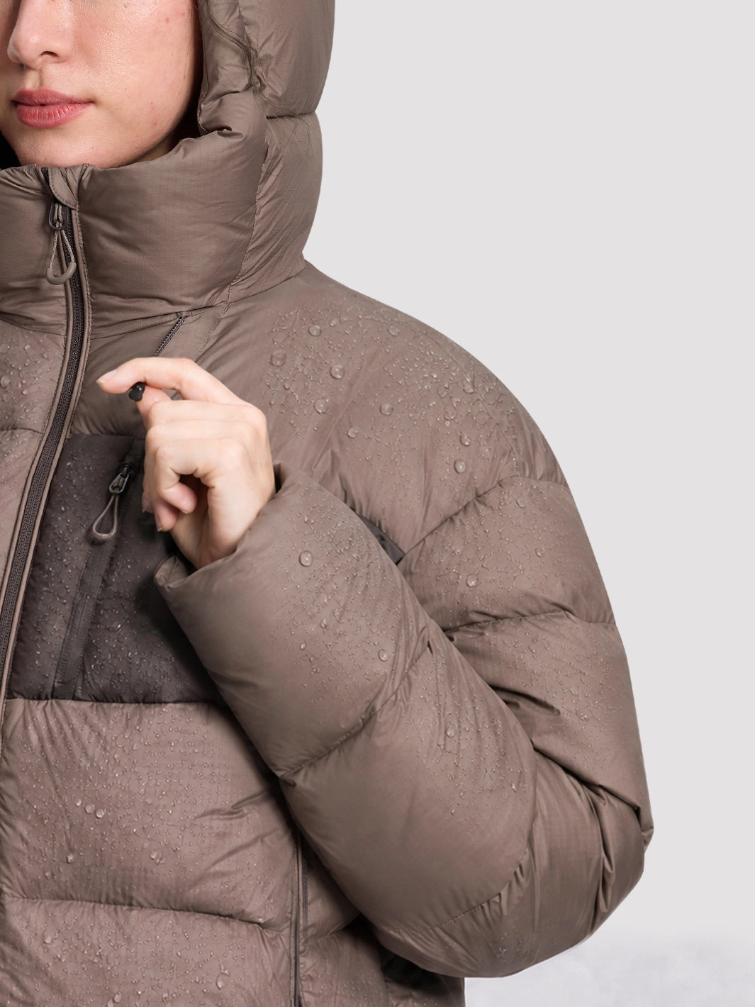 Women's Loose-Fit Cropped Color-Block Puffer Jacket PIONEER CAMP