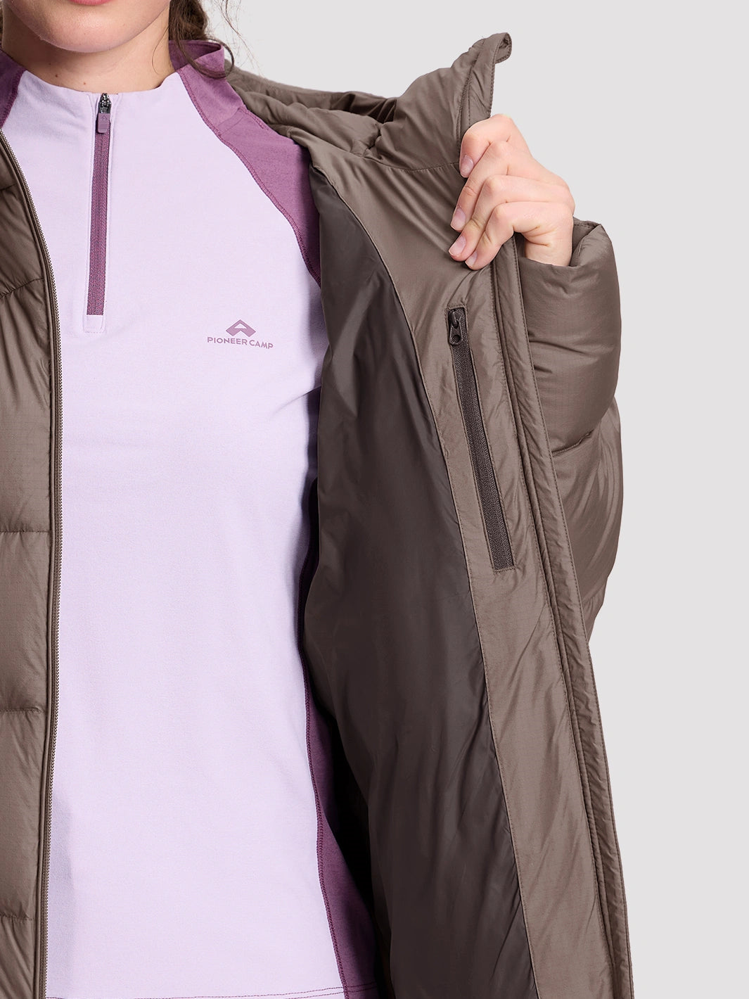 Women's Loose-Fit Cropped Color-Block Puffer Jacket PIONEER CAMP