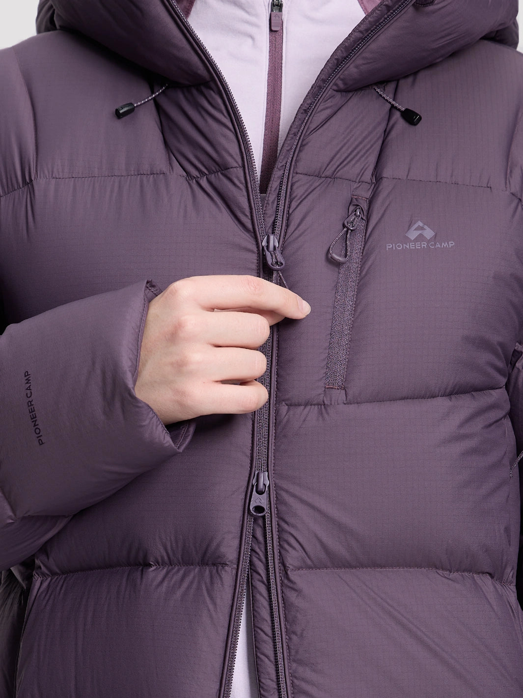 Women's Loose-Fit Cropped Color-Block Puffer Jacket PIONEER CAMP