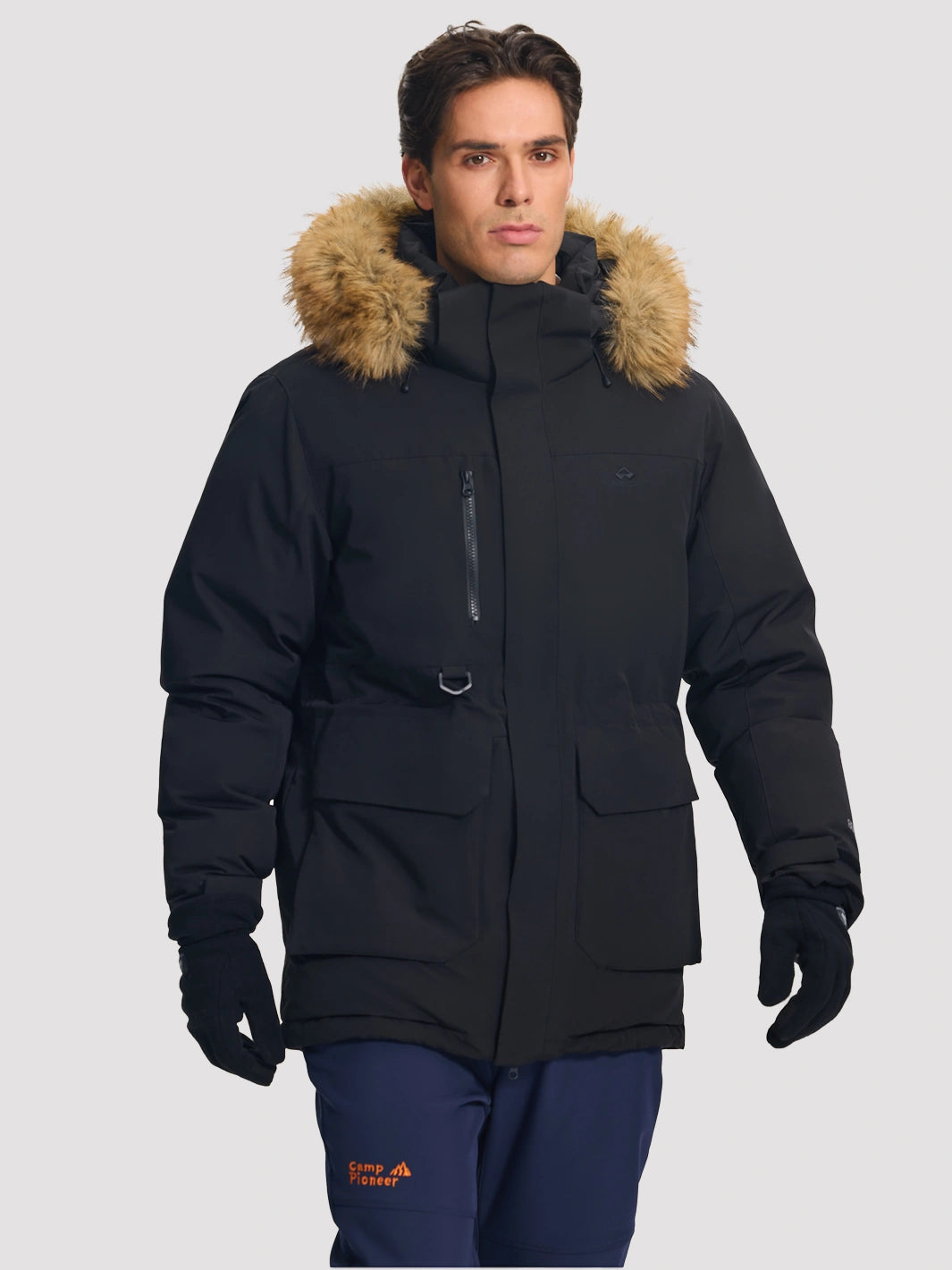 Men's 650FP Removable Hood Down Parka with Backpack Straps