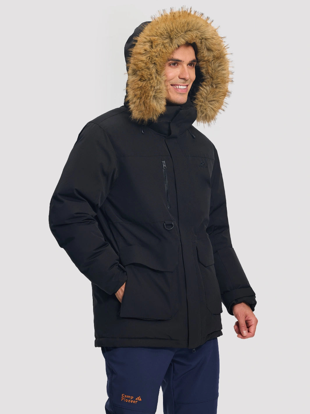 Men's 650FP Removable Hood Down Parka with Backpack Straps