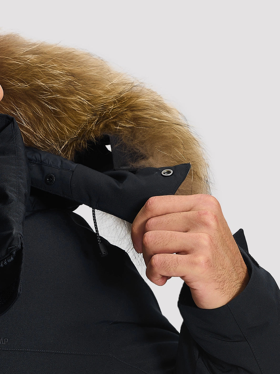 Men's 650FP Removable Hood Down Parka with Backpack Straps