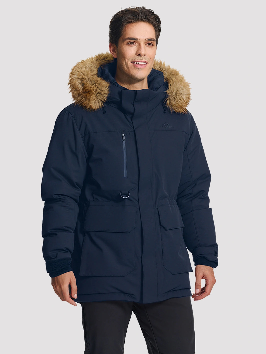 Men's 650FP Removable Hood Down Parka with Backpack Straps PIONEER CAMP