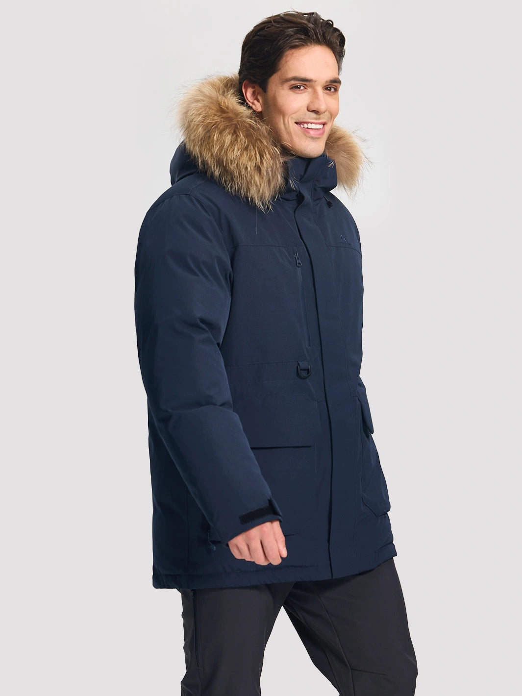 Men's 650FP Removable Hood Down Parka with Backpack Straps
