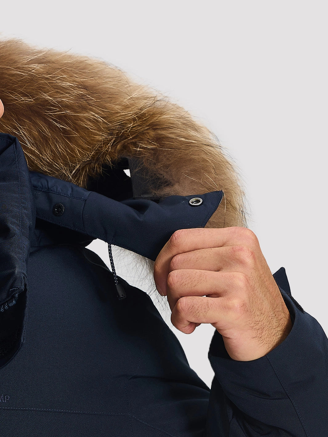 Men's 650FP Removable Hood Down Parka with Backpack Straps